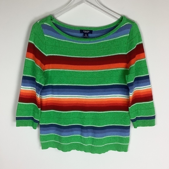 Linen Blend 3/4 Sleeve Blouse Top Sz Small - Picture 2 of 9